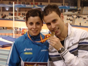 Paula y su entrenador Germán Martínez