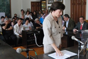 Guadalupe García en su toma de posesión como concejal