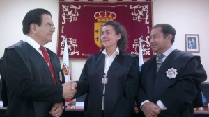 Miriam Uali junto a José Antonio Sánchez (izquierda) y Javier López