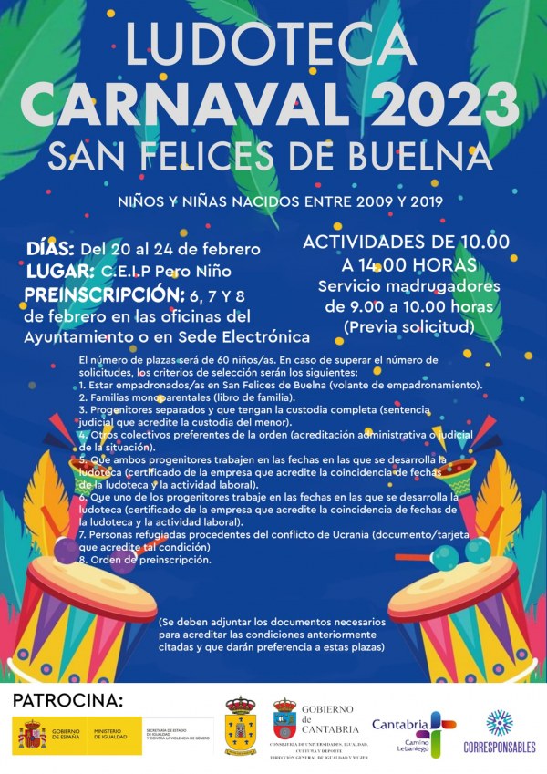 Ludoteca Carnaval 2023 en San Felices