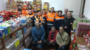 Voluntarios de Protección Civil y responsables de Caritas