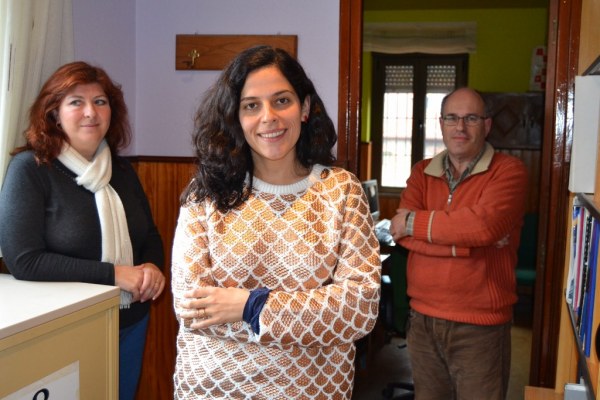 Noemí Saiz en primer término, junto a compañeros de la Lanzadera