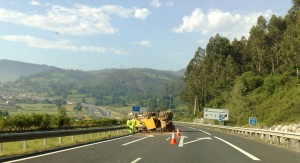 Accidente en la A-67.