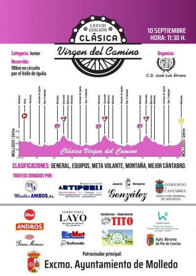 Este viernes se disputa la 78ª Clásica Ciclista Virgen del Camino