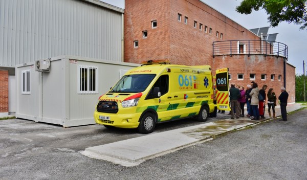 Primera sede de la ambulancia en La Serna de Iguña
