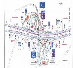 Uno de los planos del proyecto de área de servicio