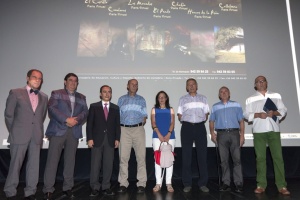 Alcaldes y consejero en la presentación del tour virtual