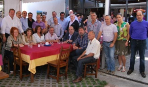 Los cuatro alcaldes en un acto de difusión de la carne tudanca