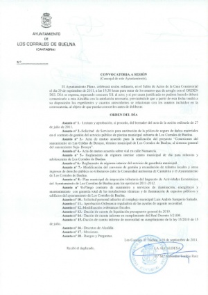 El pleno de Los Corrales debatirá las ordenanzas fiscales para el próximo año