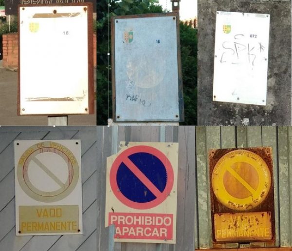Imagen de Cs con algunas de las placas de vados en Los Corrales
