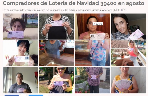 Compradores de Lotería de Navidad 39400 en agosto