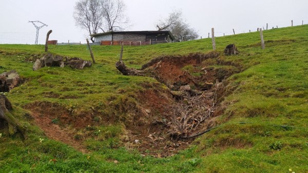 Terreno hundido en San Felices