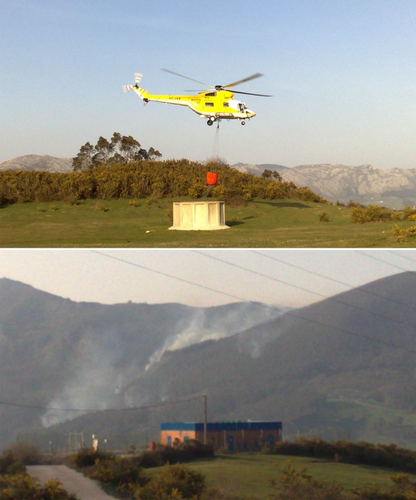 Incendio forestal en Coo