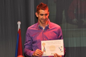 Óscar Perales en la Gala del deporte de Buelna y Cieza