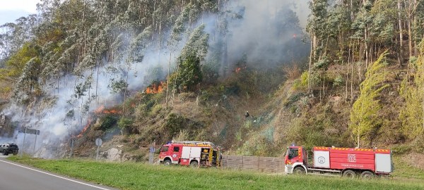Incendio en el monte Gedo