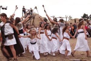 Momento de la exhibición de Danza Cántabra