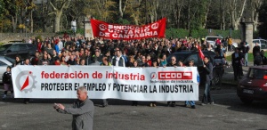 Manifestación llegando al Ayuntamiento