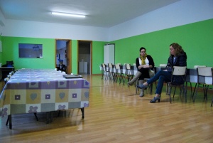 Responsables del Ampa en el comedor del colegio