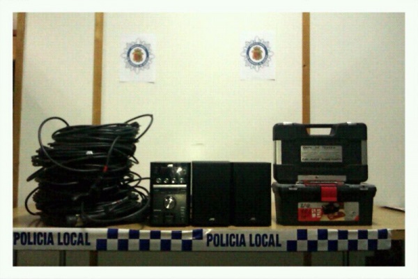 Material recuperado por la Policía Local