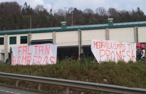 Protesta de los bomberos del 112.