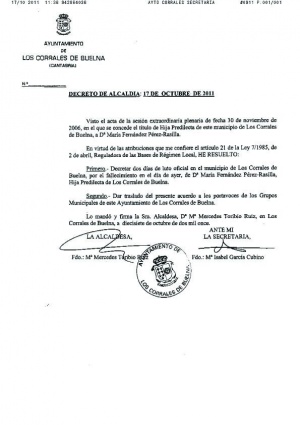 Dos días de luto oficial por el fallecimiento de 'Maruchi'